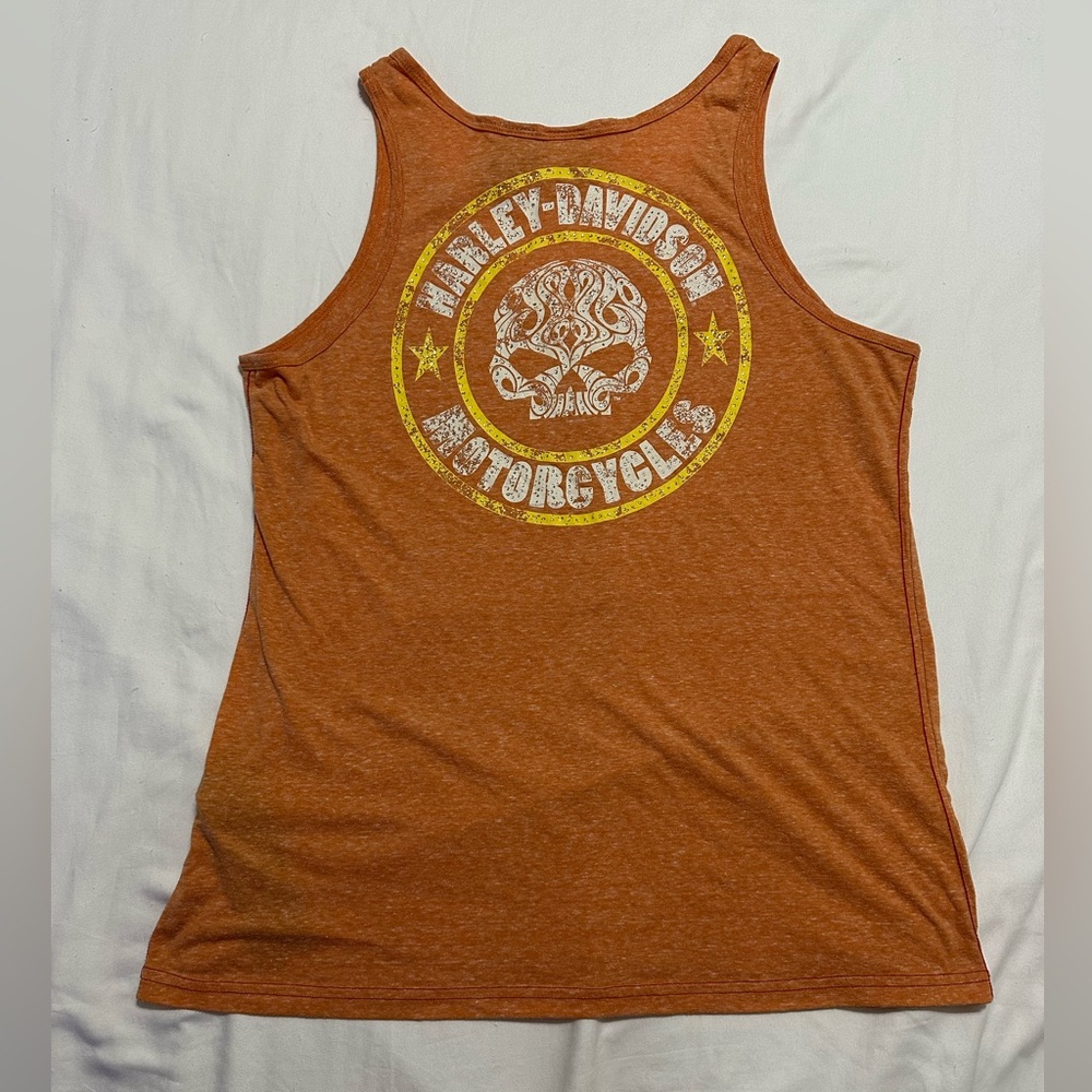 WOMEN’S HARLEY DAVIDSON TATTOO WILLIE G RHINESTONE BUTTON HENLEY TANK TOP XL - Picture 11 of 13